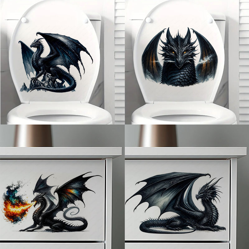 Lighting Mcqueen Bedroom Decor - Feuriger majestätischer Drache, Toilettenaufkleber, Dekoration für