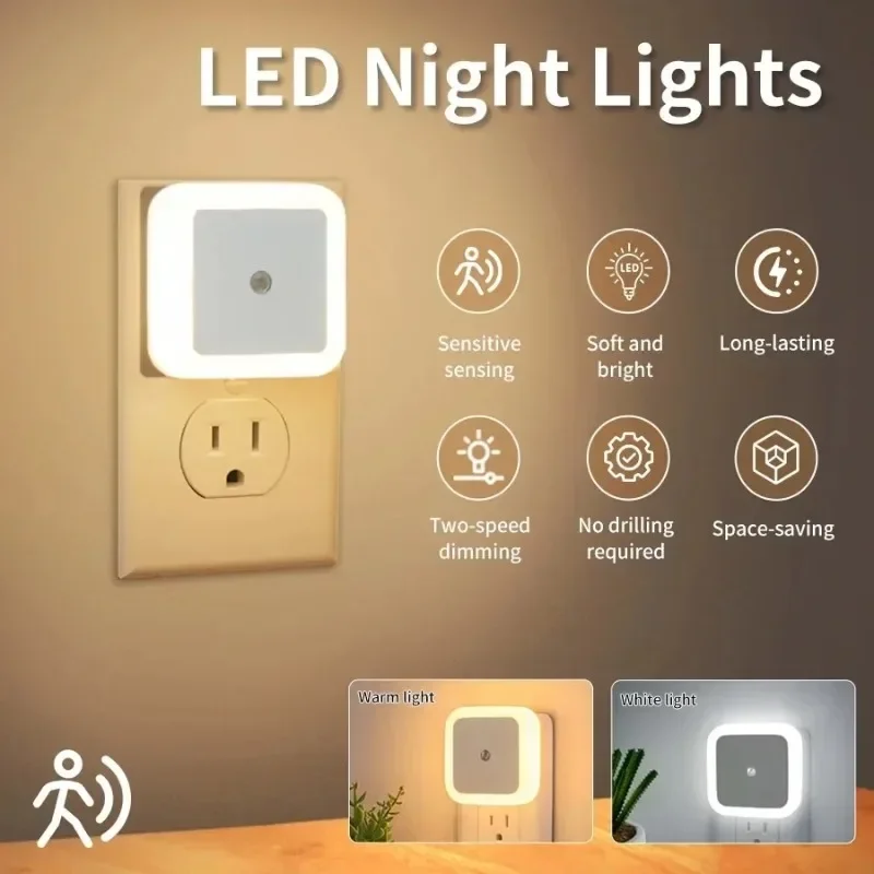 Decor Lighting Uk - 1/6PCS Drahtlose LED Nachtlicht Sensor Licht