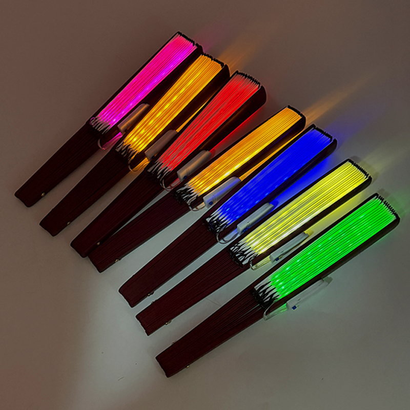 Decor Lighting Fans - 13-Zoll LED Blinkender Handfaltfächer, Tanzlicht, Dekorative