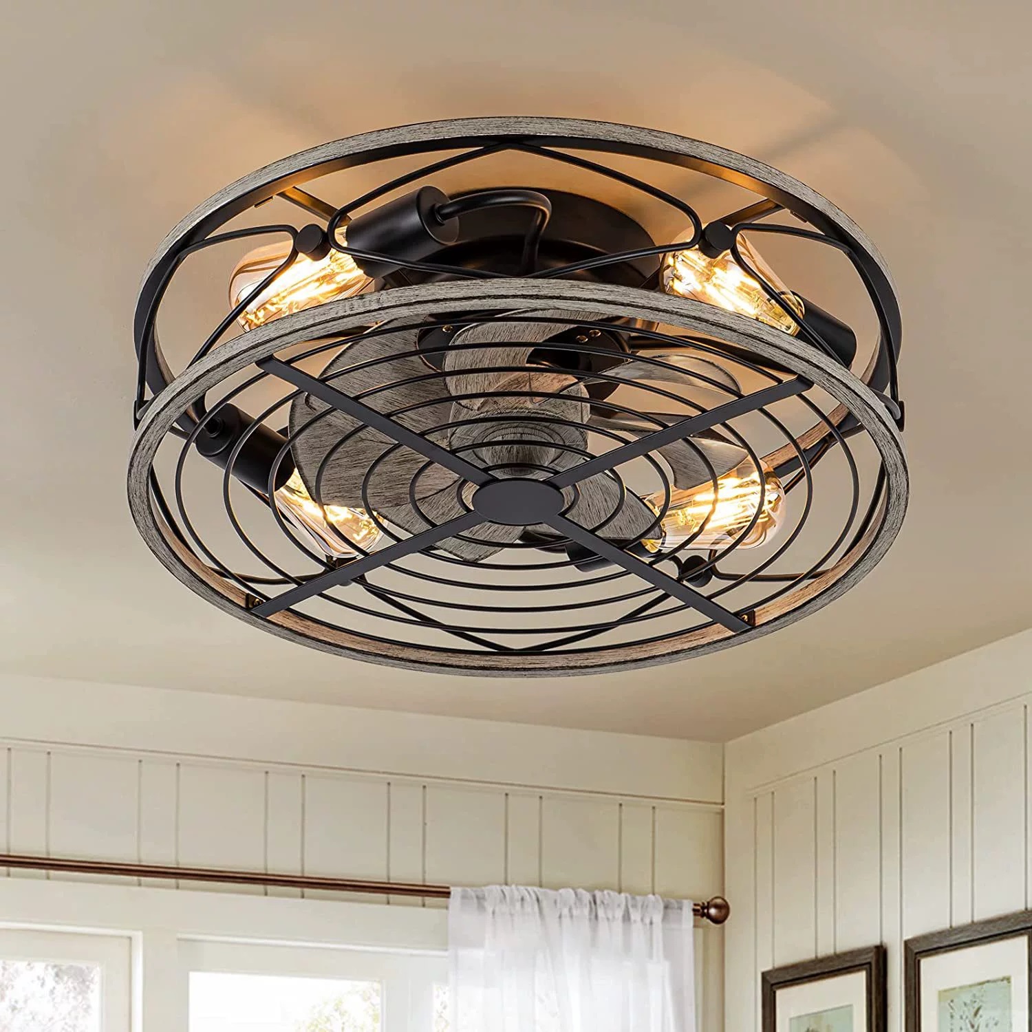 Decor Lighting Fans - Intelligente Deckenventilator-Ventilatoren mit Lichtern, Fernbedienung, Schlafzimmer-Dekor,