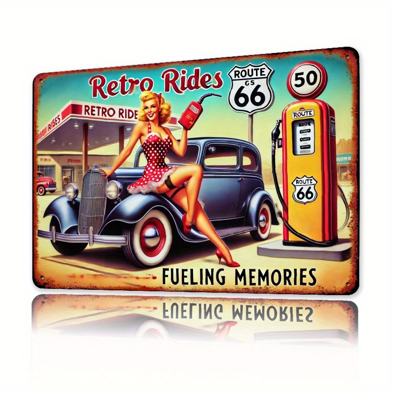 Lighting Mcqueen Bedroom Decor - Vintage 66, Route Wandkunst, Metallschild –
