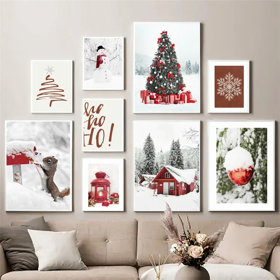 Wall Decor Lighting Tree - Vintage Poster und Drucke Weihnachtsbaum Wandkunst