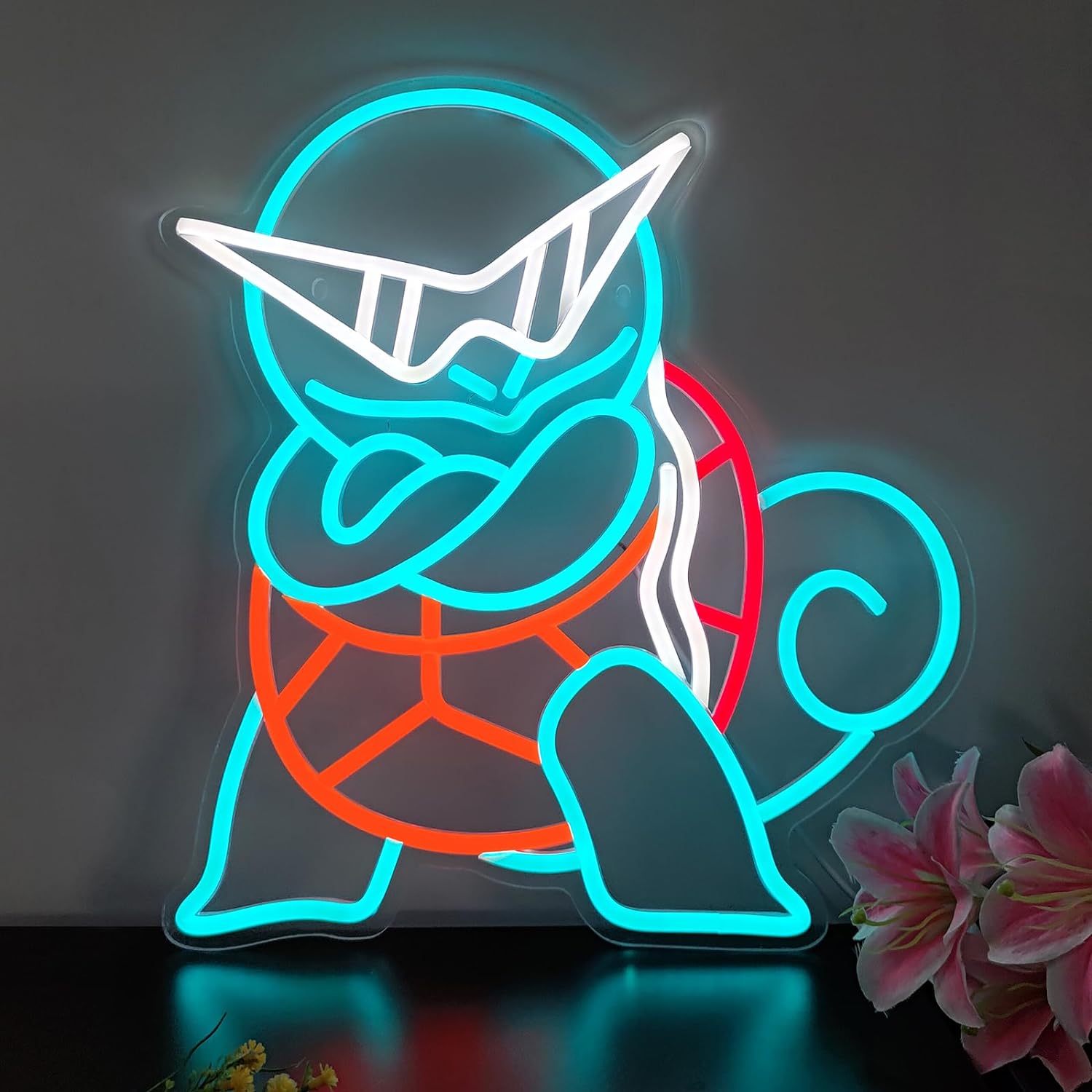 Decor Lighting Fans - Pokemon Squirtle Neon-Schild LED-Wandneonlicht USB Dimmbares
