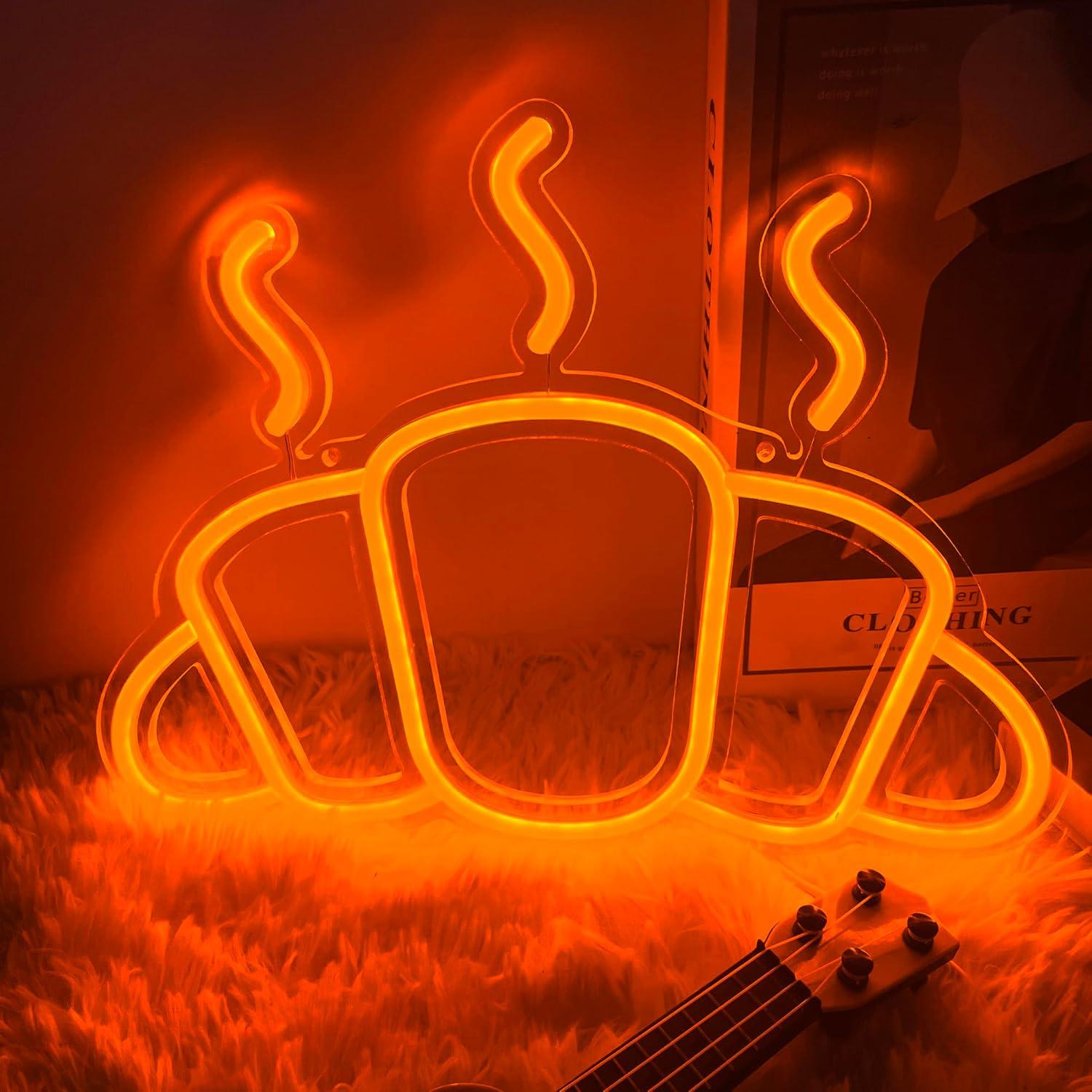 Croissant-Neon-Schild, USB-bet – Kitchen Decor Lighting Bewertung und Preis