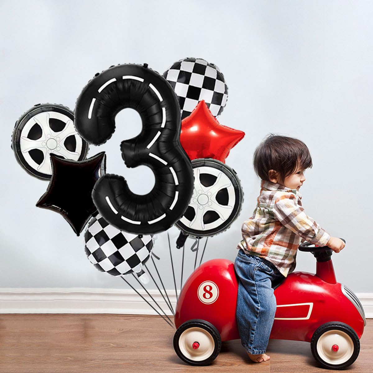 Rennwagen-Geburtstagsballons,  – Lighting Mcqueen Decor Bewertung und Preis