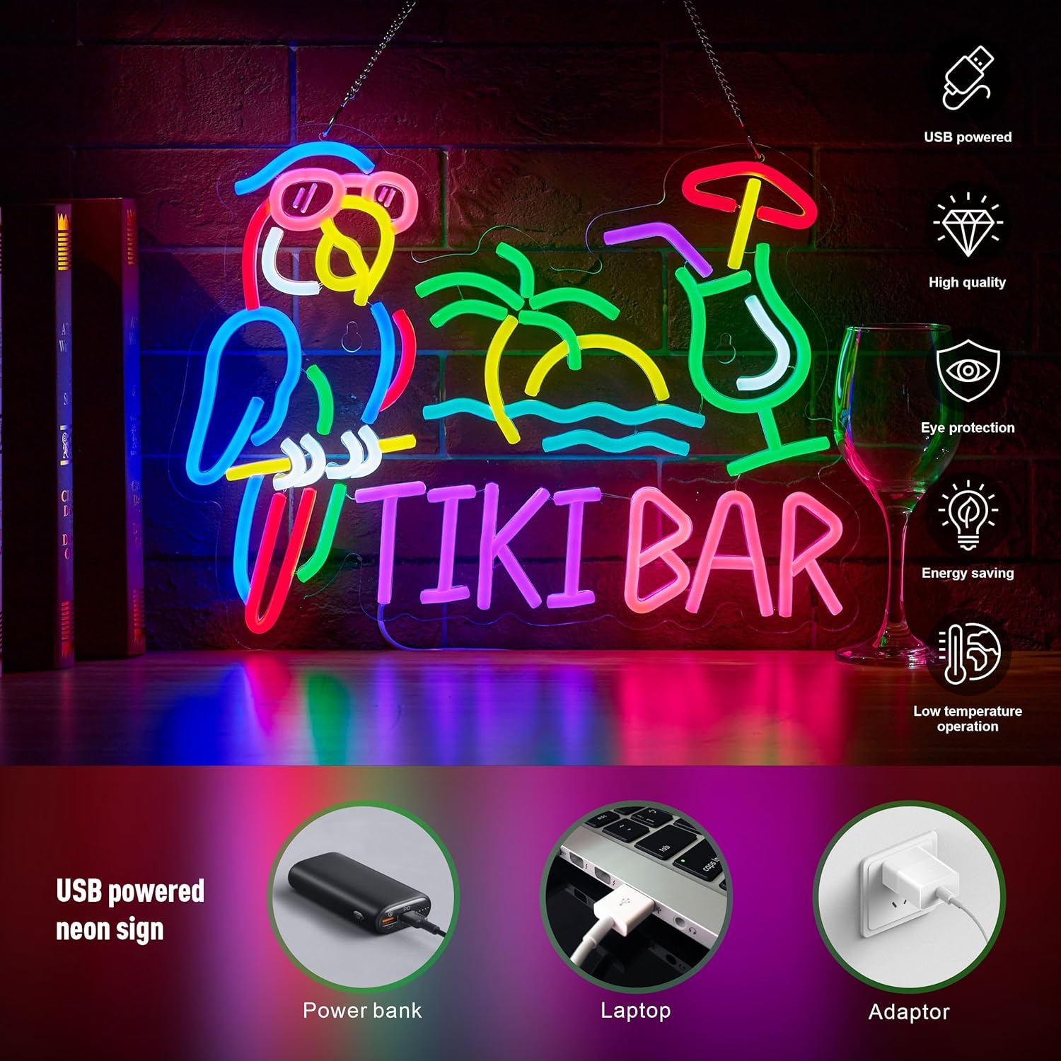 Tiki Bar Papageienpalmen-Neons – Wall Decor Lighting Tree Bewertung und Preis