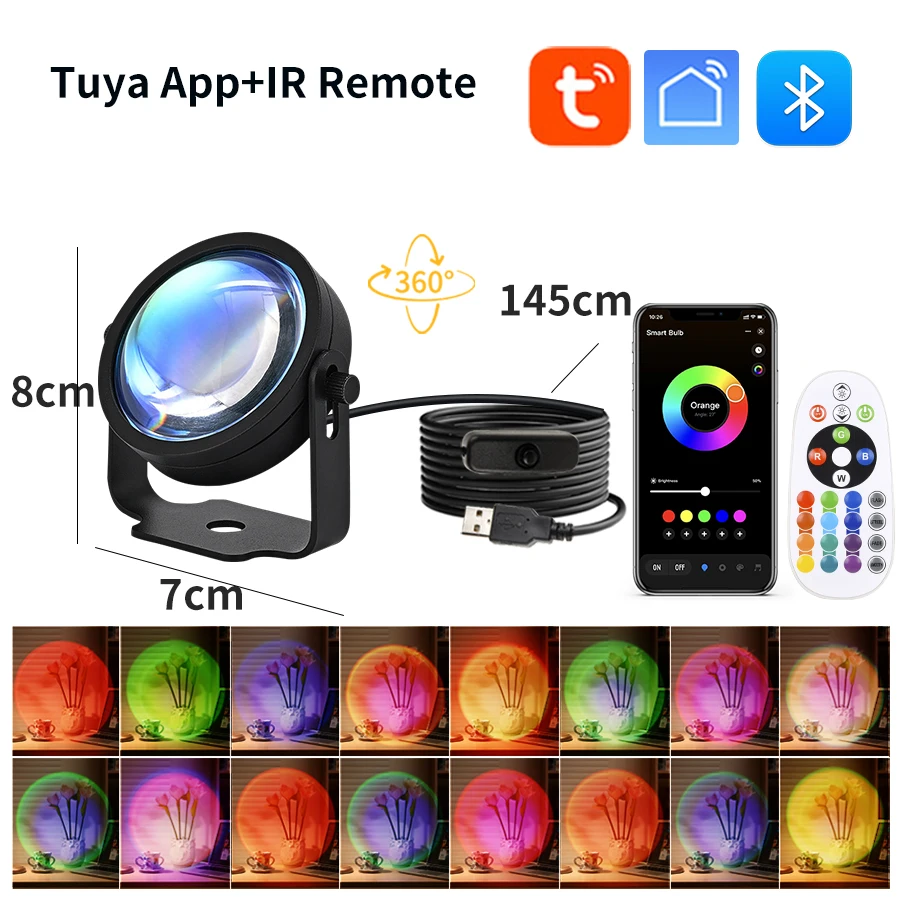 Smart Sunset Lampe Tuya USB Su – Sunset Lamp Projection Bewertung und Preis