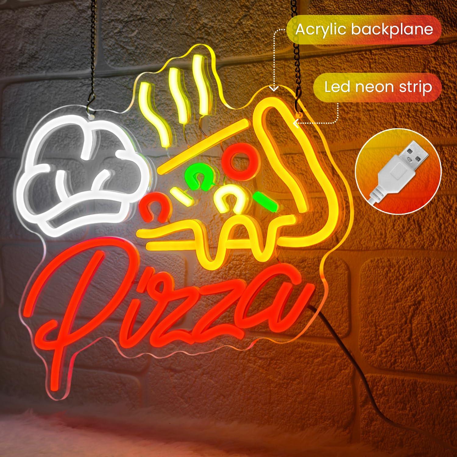 Pizza Neonschild Farbenfrohe P – Kitchen Decor Lighting Bewertung und Preis