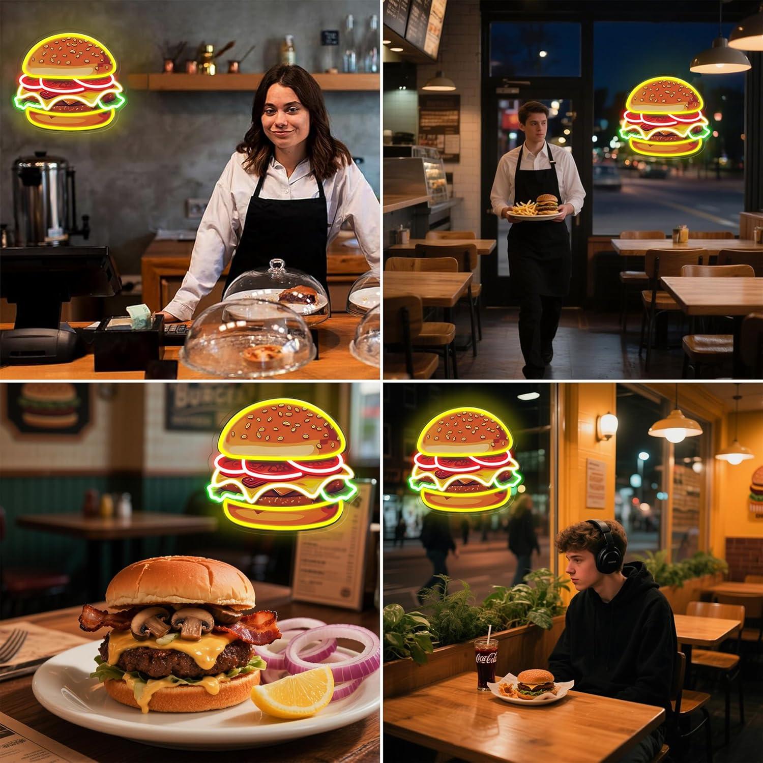 Burger Neonschild LED Hamburge – Kitchen Decor Lighting Bewertung und Preis